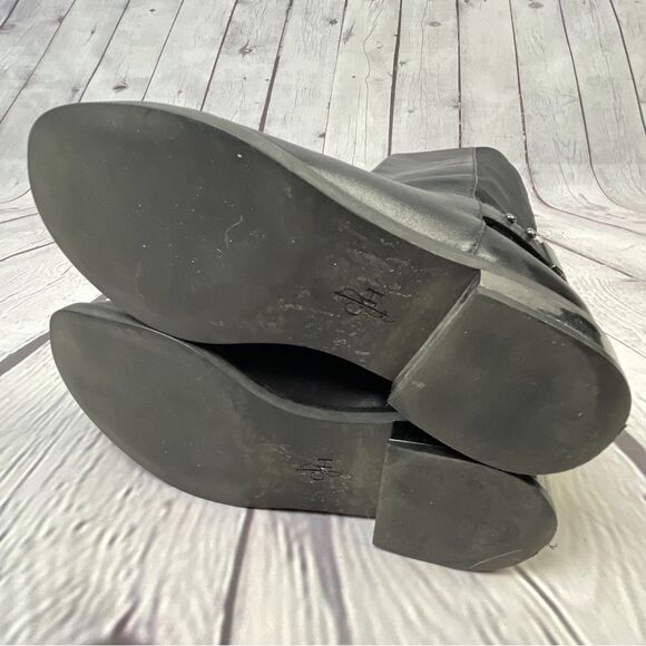 COLE HAAN Adler black leather & suede tall pull on riding boots, size 6 - Picture 12 of 13